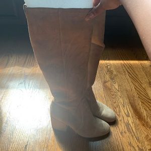 amazing suede block heel boots